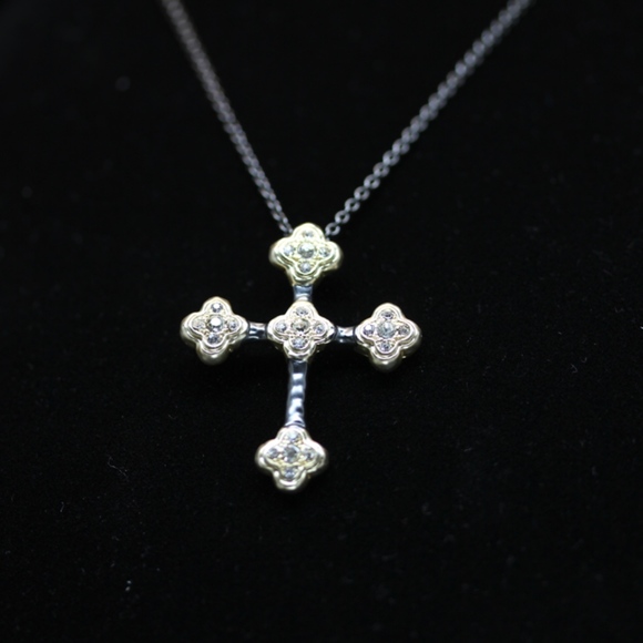 14ktGold Dipped Black/Gold Swarovski Necklace - Picture 3 of 6